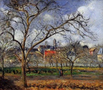  pontoise Art - on orchard in pontoise in winter 1877 Camille Pissarro